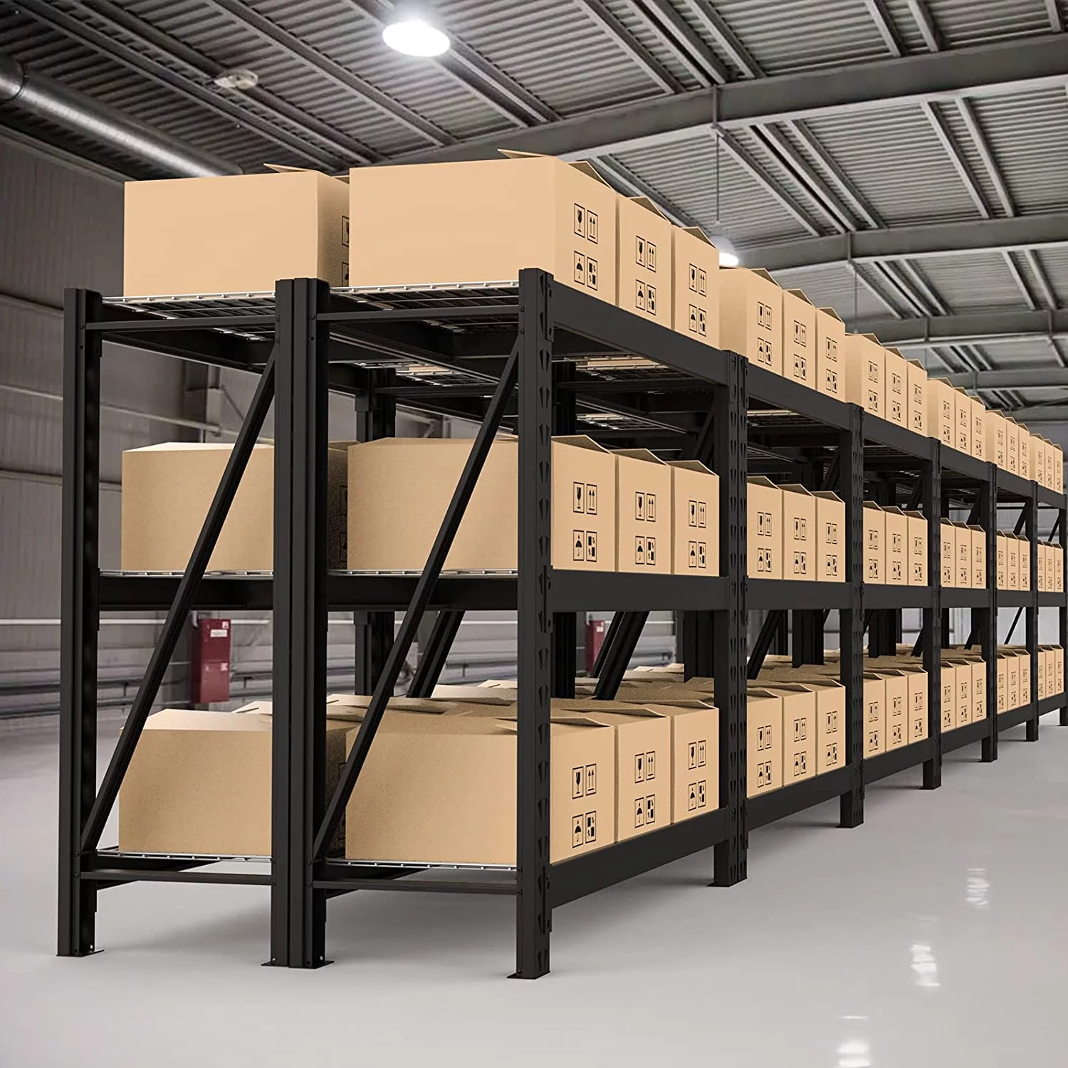 WORKPRO 3-Tier Garage Shelving Unit, Heavy Duty Metal Storage Rack, 50”W x 47”H x 18”D Height Adjustable, Industrial Shelving for Garage, Warehouse