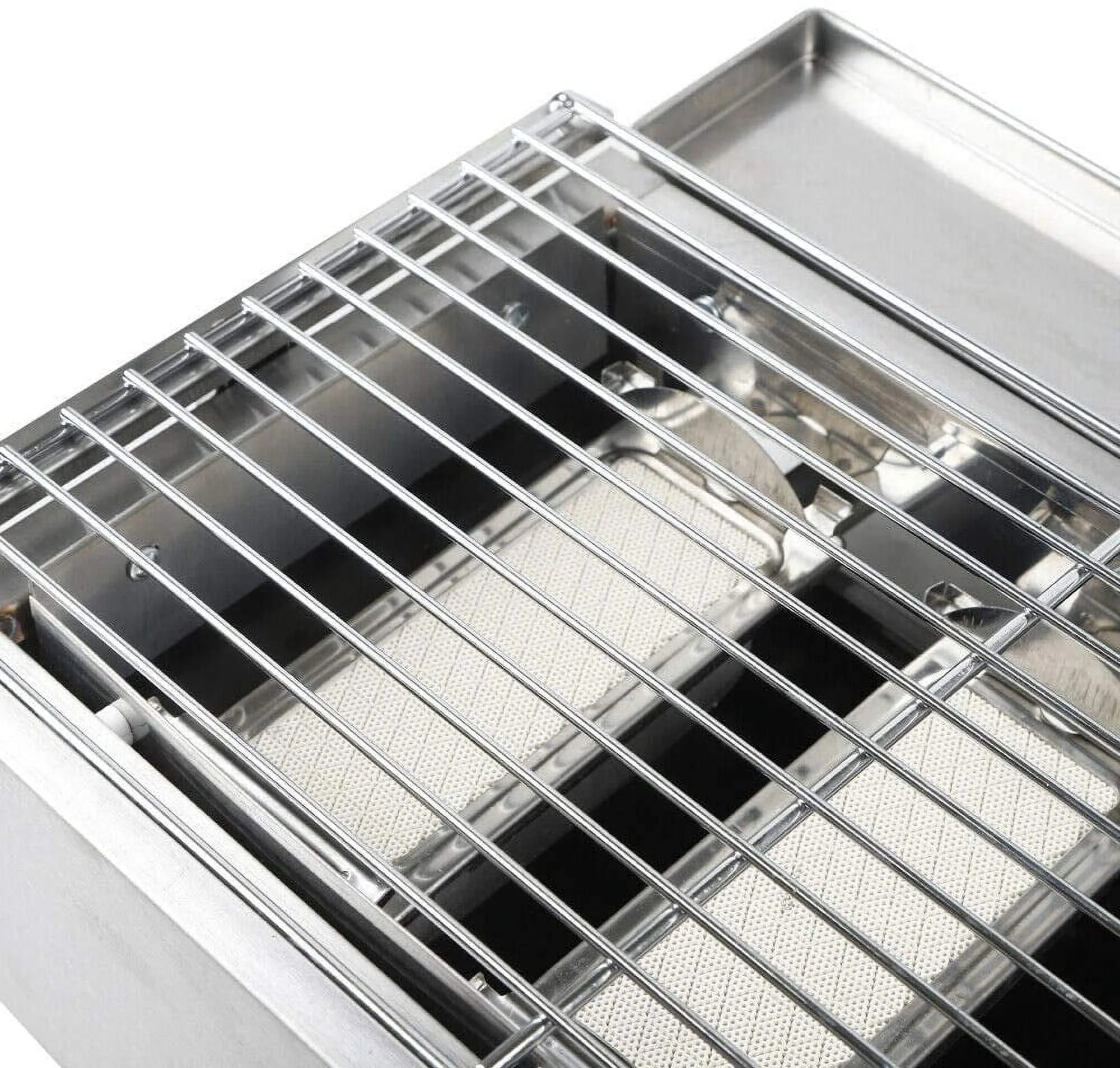 Oukaning Outdoor Portable Barbecue Grill 3-Burner Gas Grill Cooker Stainless Steel 2800Pa