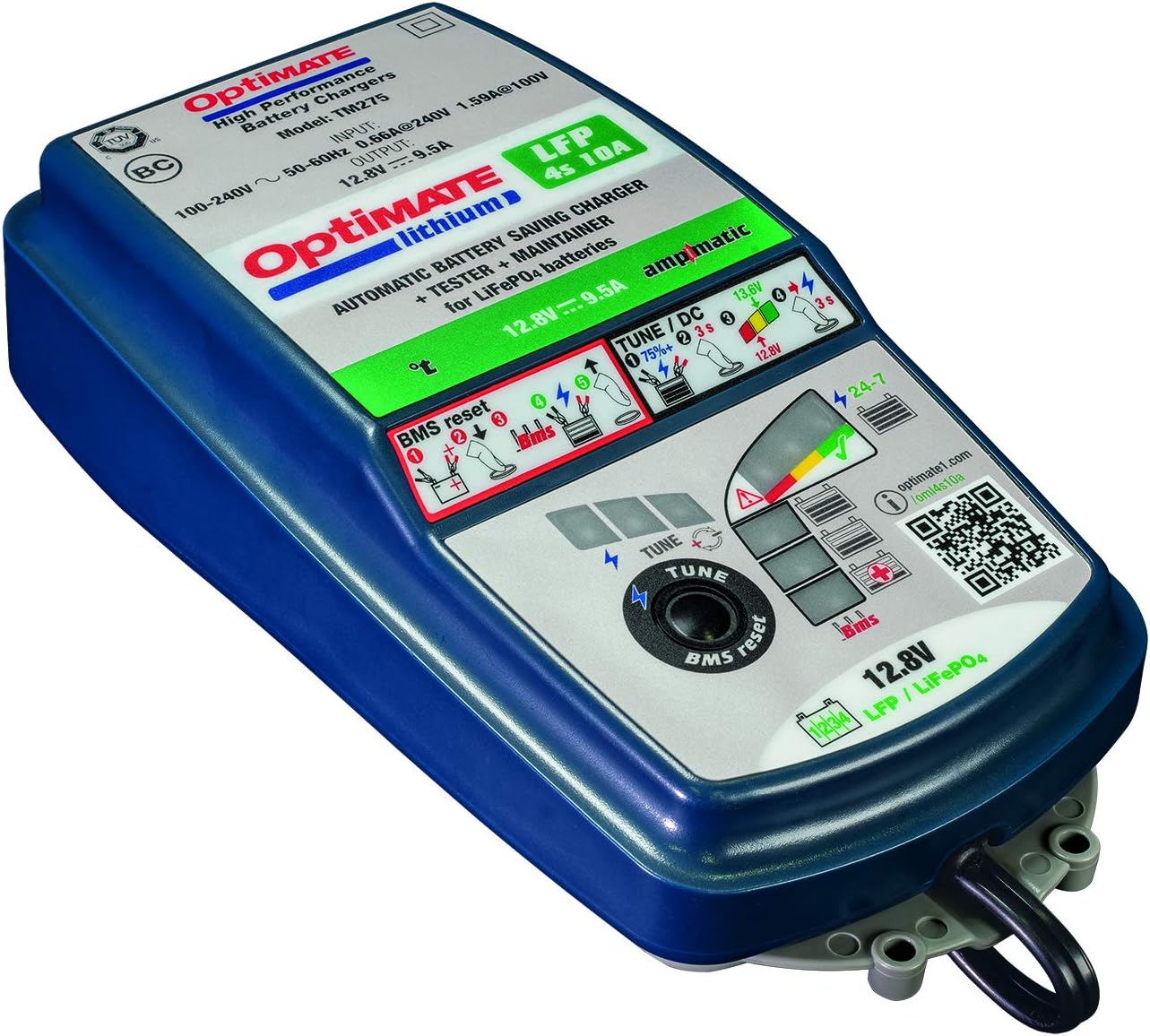 OptiMATE Lithium 4s 10A, TM-275, 10-step 12.8V 10A sealed battery saving charger & maintainer