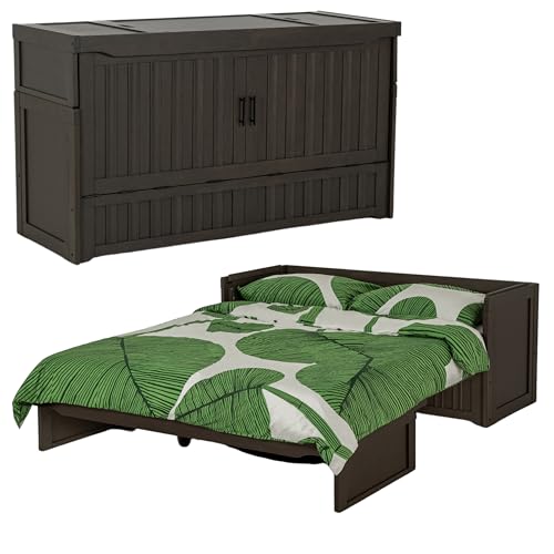 NIGHT & DAY Furniture Murphy Cube Cabinet Bed (White, Queen)