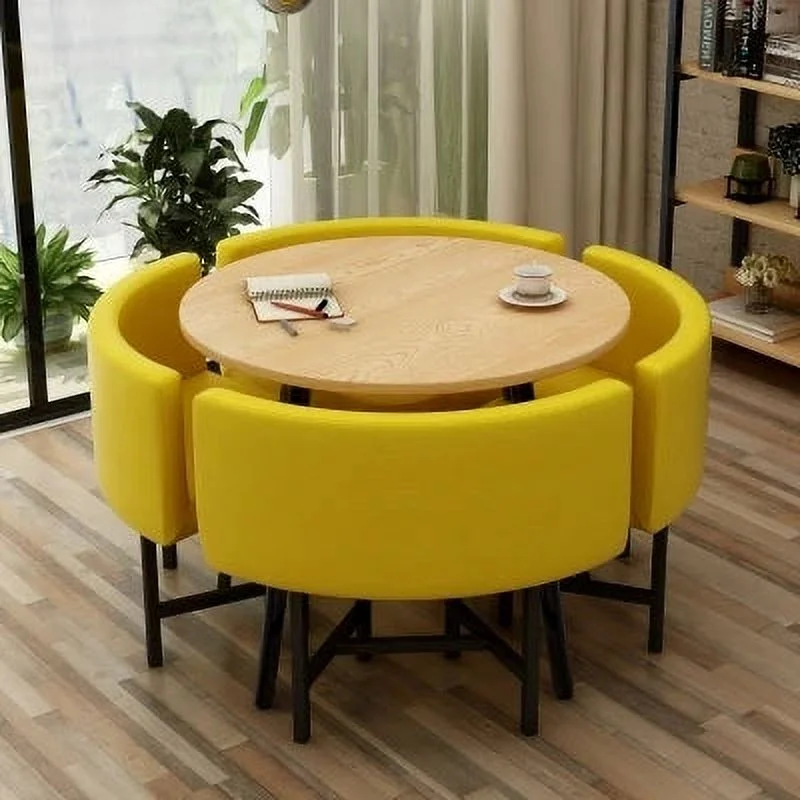 Dining Table Set 4 Chairs Office Reception Seat Suits Negotiation Table Casual Visitor Round Table Visitor Office Desk Chair Set