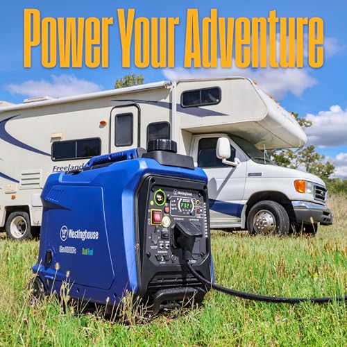 Westinghouse 5000 Peak Watt Super Quiet Dual Fuel Portable Inverter Generator, Wheel & Handle Kit, Gas & Propane Powered, RV Ready, CO Sensor