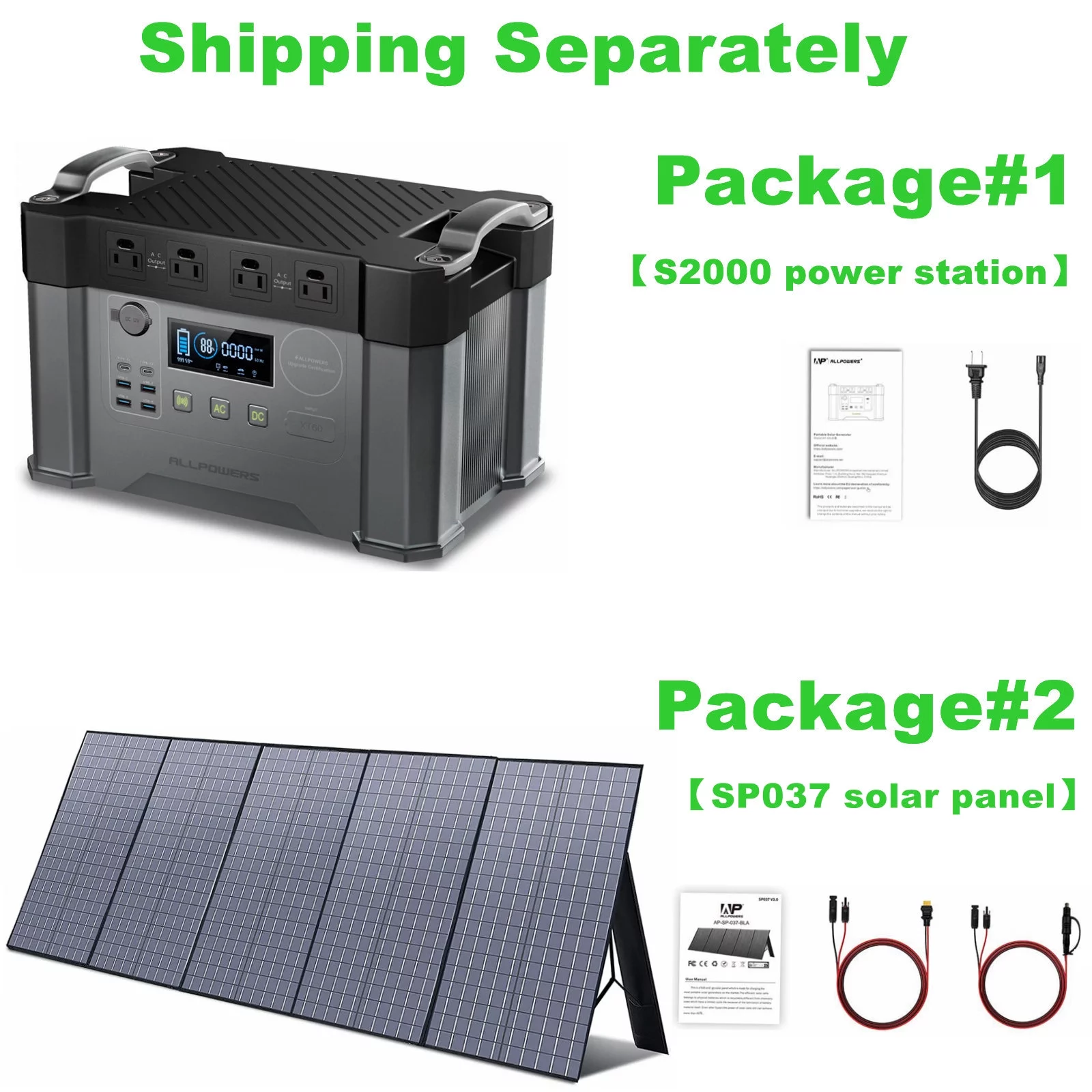 ALLPOWERS S2000 Portable Power Station 2000W, 1500Wh Capacity,  MPPT Solar Generator Backup Battery Power Supply with 4 AC Outlets for Camping, RV