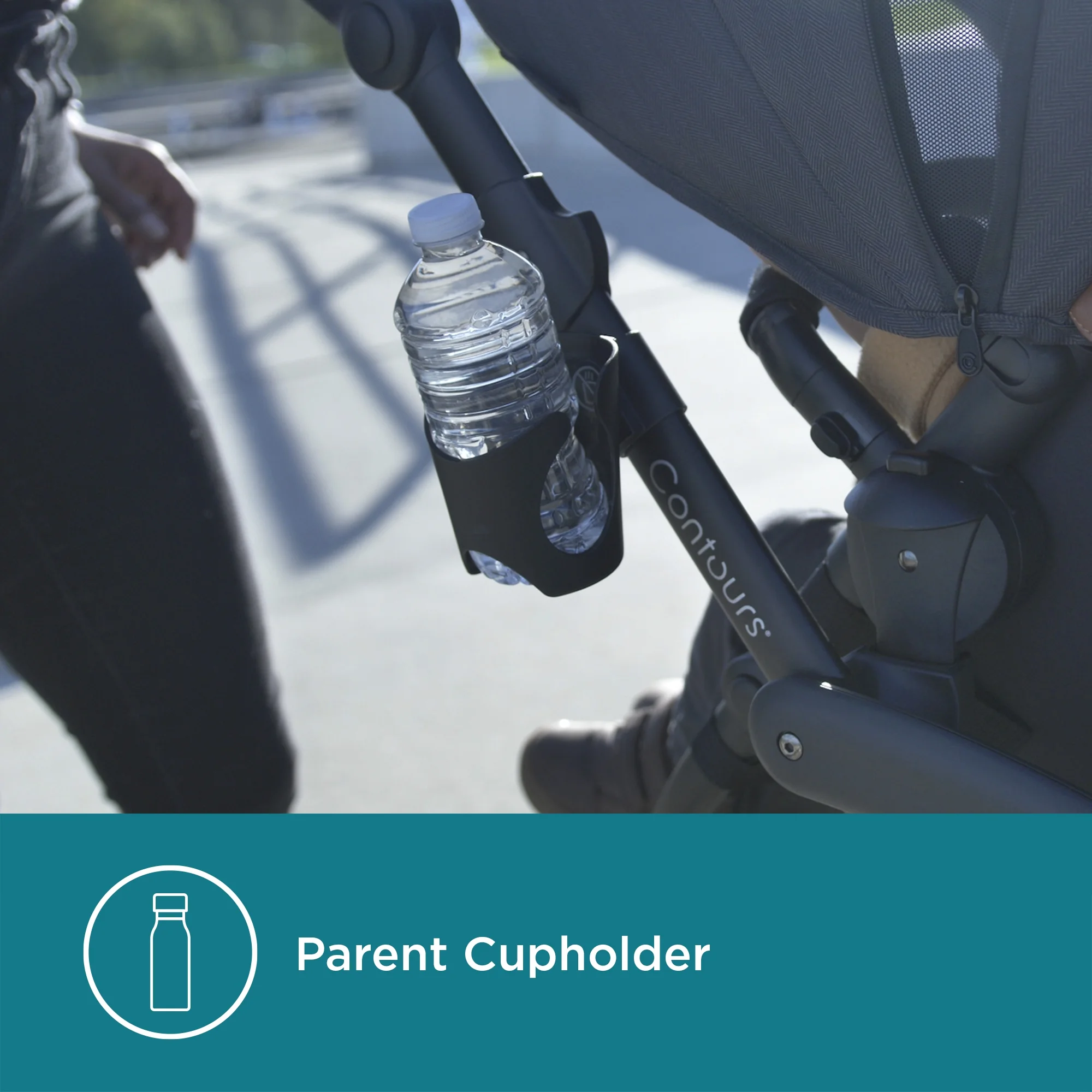 Contours Curve V2 Double Tandem Stroller, Black Herringbone, Unisex