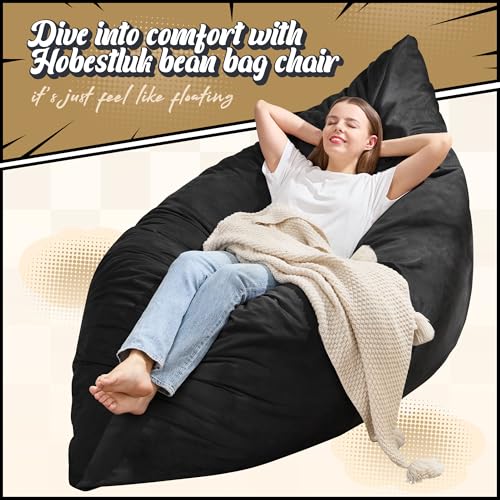 Hobestluk 3 in 1 Bean Bag Chair Giant Bean Bag Chairs Convertible Bean Bag Floor Cushion with Machine Washable Cover
