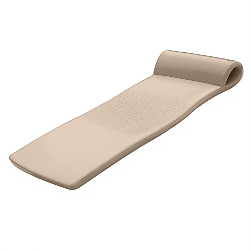 TRC Recreation Sunsation Vinyl Coated Foam Swimming Pool Float Mat Adult Lounger with Built-in Roll Pillow