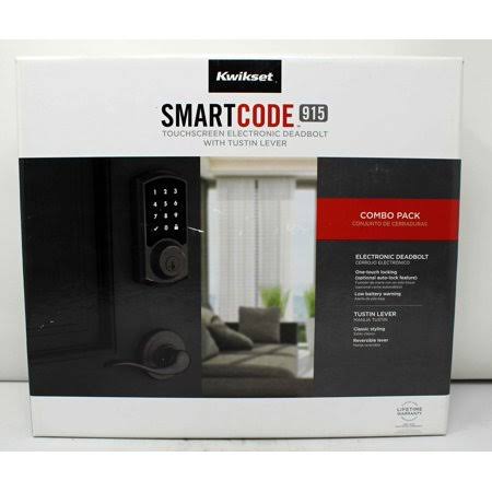 Kwikset SmartCode 915 Touchscreen Electronic Deadbolt w\Tustin Lever Combo Pack - Avayadevconnect