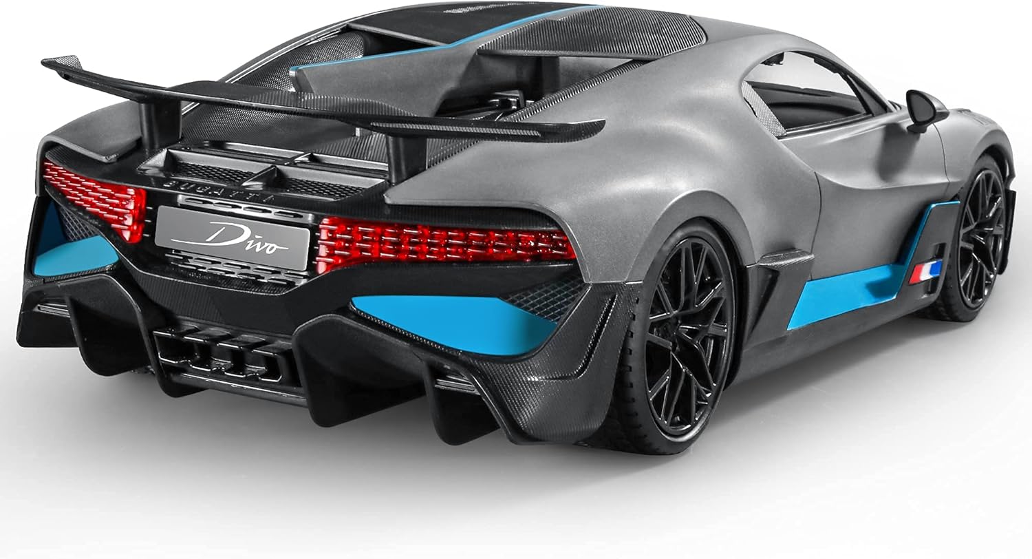 MIEBELY Bugatti Remote Control Car – 1/12 Scale RC Car for Children and Adults – Realistic Bugatti Divo Car with Lights – Detachable Steering Ring