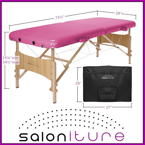 Saloniture Basic Portable Folding Massage Table - Black