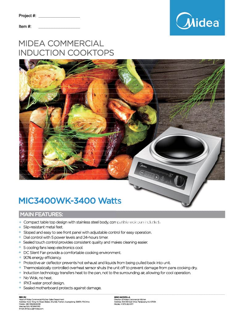 Midea Equipment MIC3400WK Midea Induction Wok
