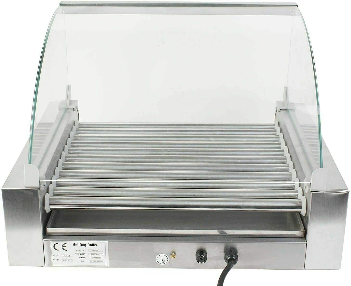 Roller 30 HotDog Grill Cooker Hot Dog 11 Roller Machine Grill Machine W/cover CE New Electric Warmer Stainless
