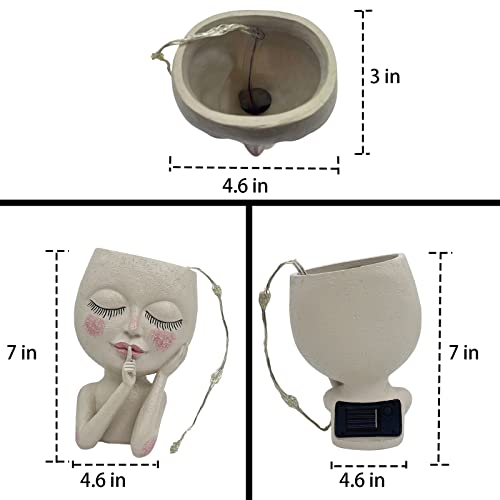 Solar-Face Flower Pot Head Planter Pots