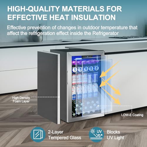 Cigar Electric Humidor, 35L 250 Counts Large Capacity Thermostatic Electric Cigar Cooler Cabinet with Digital LED Screen, Safety Lock