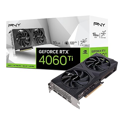 PNY GeForce RTX&trade; 4060 Ti 8GB Verto&trade; OC Dual Fan Graphics Card DLSS 3 (128-bit, PCIe 4.0, GDDR6, HDMI/DisplayPort, Supports 4k, 2 Slot)