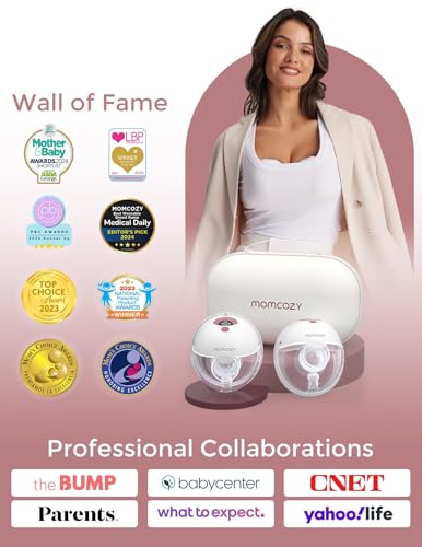 Momcozy M5 Hands-Free Wearable Breast Pump, Double-Sealed Flange for Baby-Like Comfort, 3 Modes & 9 Suction Levels, Portable Electric Pump – 24mm