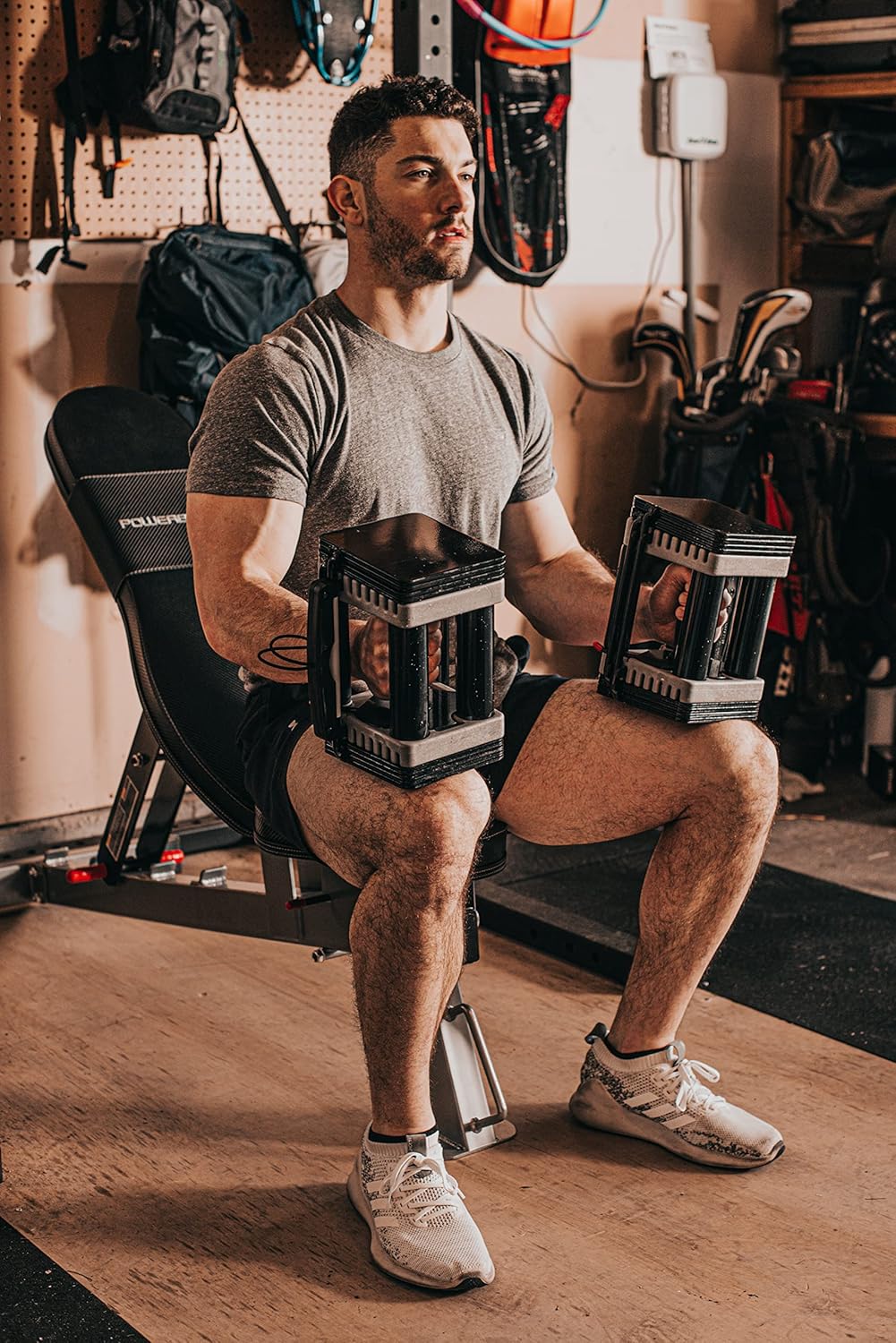 PowerBlock Elite EXP Adjustable Dumbbells, Sold in Pairs, Stage 1, 5-50 lb. Dumbbells, Durable Steel Build, Innovative Workout Equipment