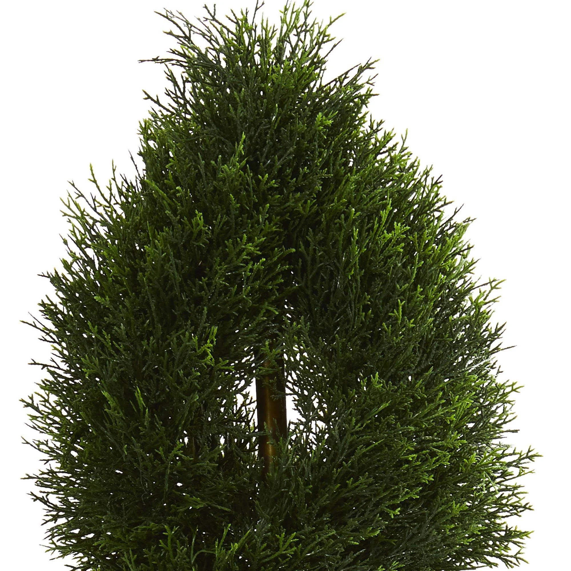5& Double Pond Cypress Spiral Topiary Artificial Tree in Black Wash Planter UV Resistant (Indoor/Outdoor) - Nearly Natural