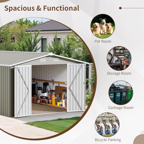 NicBex 6×5 Resin Outdoor Storage Shed with Floor & Window– All-Weather Lockable Small Tool Shed