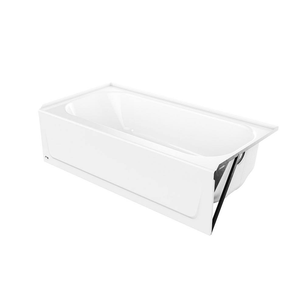 Bootz Industries Mauicast 60 in. Right Drain Rectangular Alcove Soaking Bathtub in White RS8G0R8U