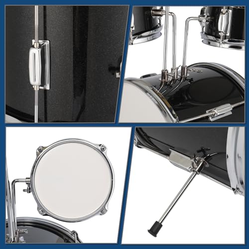 Ktaxon 5-Piece Complete Junior Drums Set, 14 Inch Beginners Drum Kit with Throne Stool, Pedal & Drumsticks, Kids Drums Musical Instruments W/Cymbal