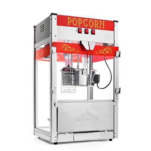 Olde Midway Commercial Popcorn Machine Maker Popper with Large 12-Ounce Kettle - Black