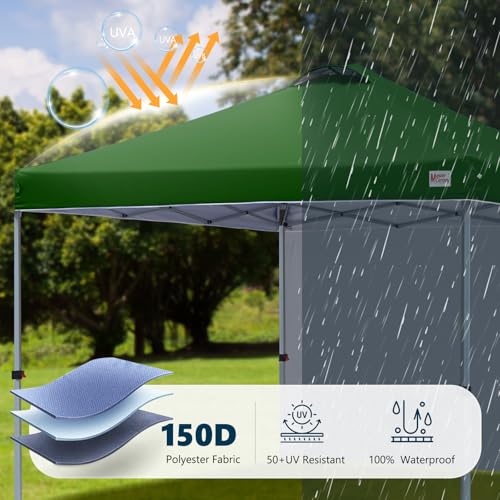 MASTERCANOPY Durable Pop-up Canopy Tent with 1 Sidewall (10'x10',White)