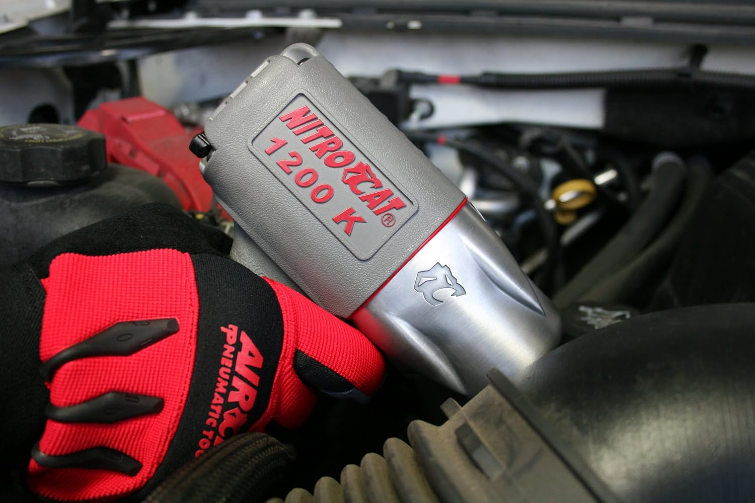 AIRCAT 1200-K 1/2-Inch Nitrocat Kevlar and Composite Twin Clutch Impact Wrench 1295 ft-lbs