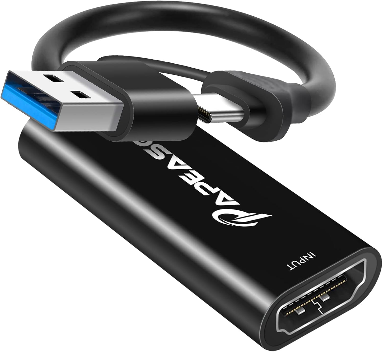 Papeaso Capture Card, Video Capture Card HDMI to USB/Type-C 1080P 60FPS Game Capture Card for Streaming, Teaching
