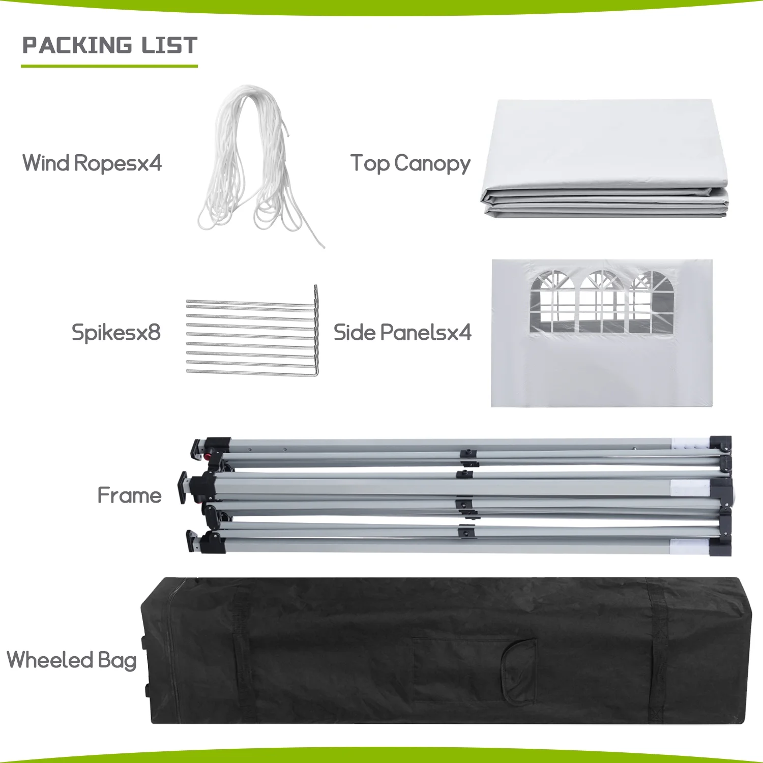 Outdoor Basic 10' x 10' Pop up Canopy Tent with 4 Side Panels Outside Canopy