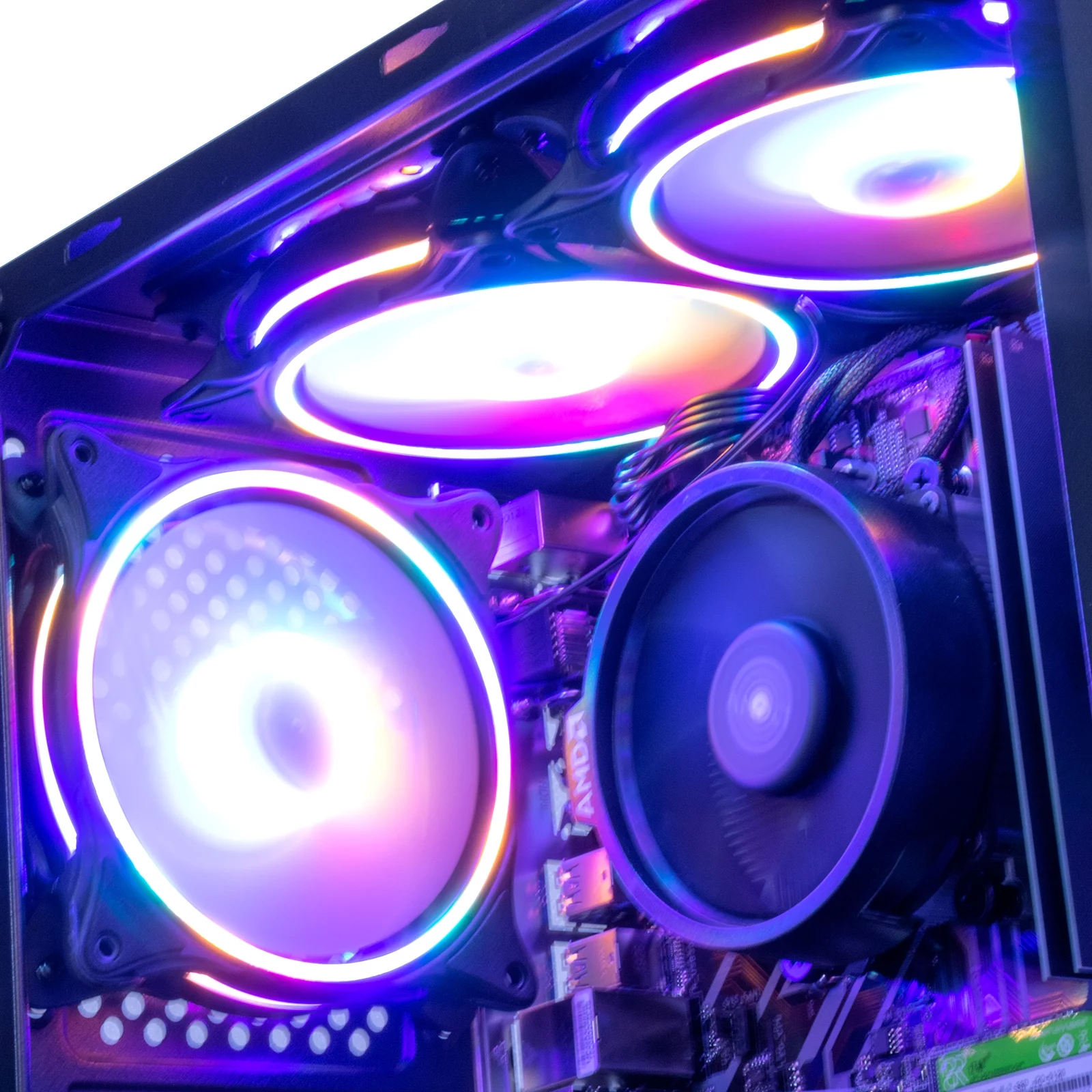 MXZ Gaming PC Computer AMD Ryzen 5 5500 3.6GHz, RTX 3060 12GB, B450M,16GB DDR4 3200,NVME 1T SSD, 6RGB Fans, WIFI & Win 11 Pro Ready