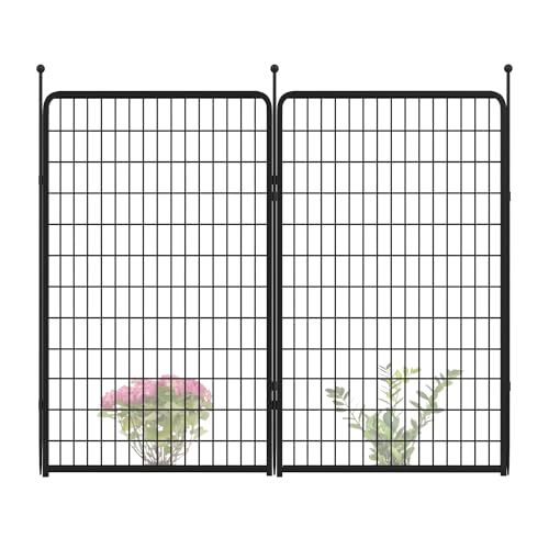 FXW Garden Fence 40in(H) x 36.0ft(L), 16 Panels Decorative Dog Fence Outdoor for The Yard – Heavy Duty Metal Animal Barrier for Dog and Rabbit