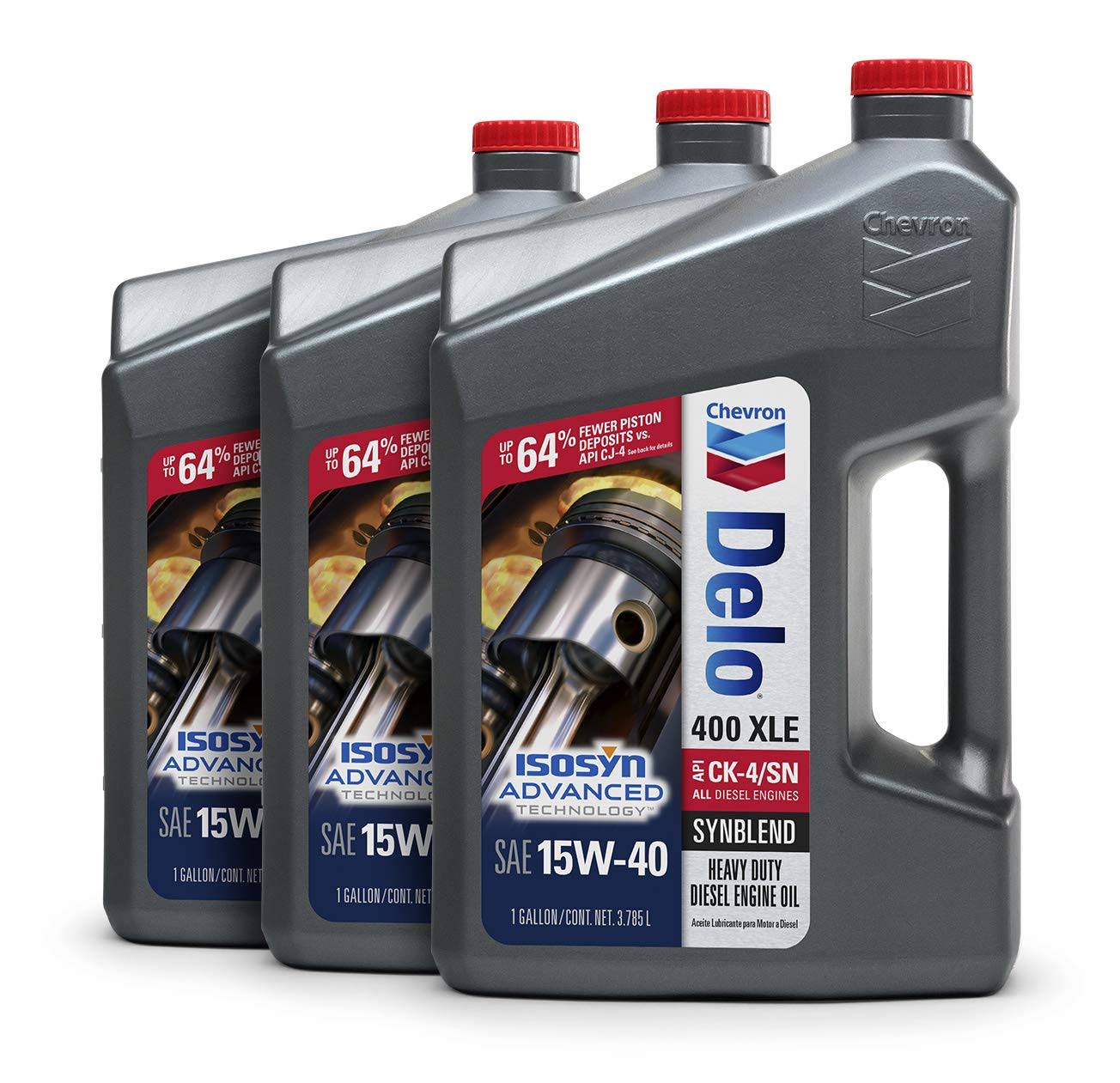Delo 400 XLE SAE SynBlend Synthetic Blend Oil 15w40, 1 Gallon, Case of 3