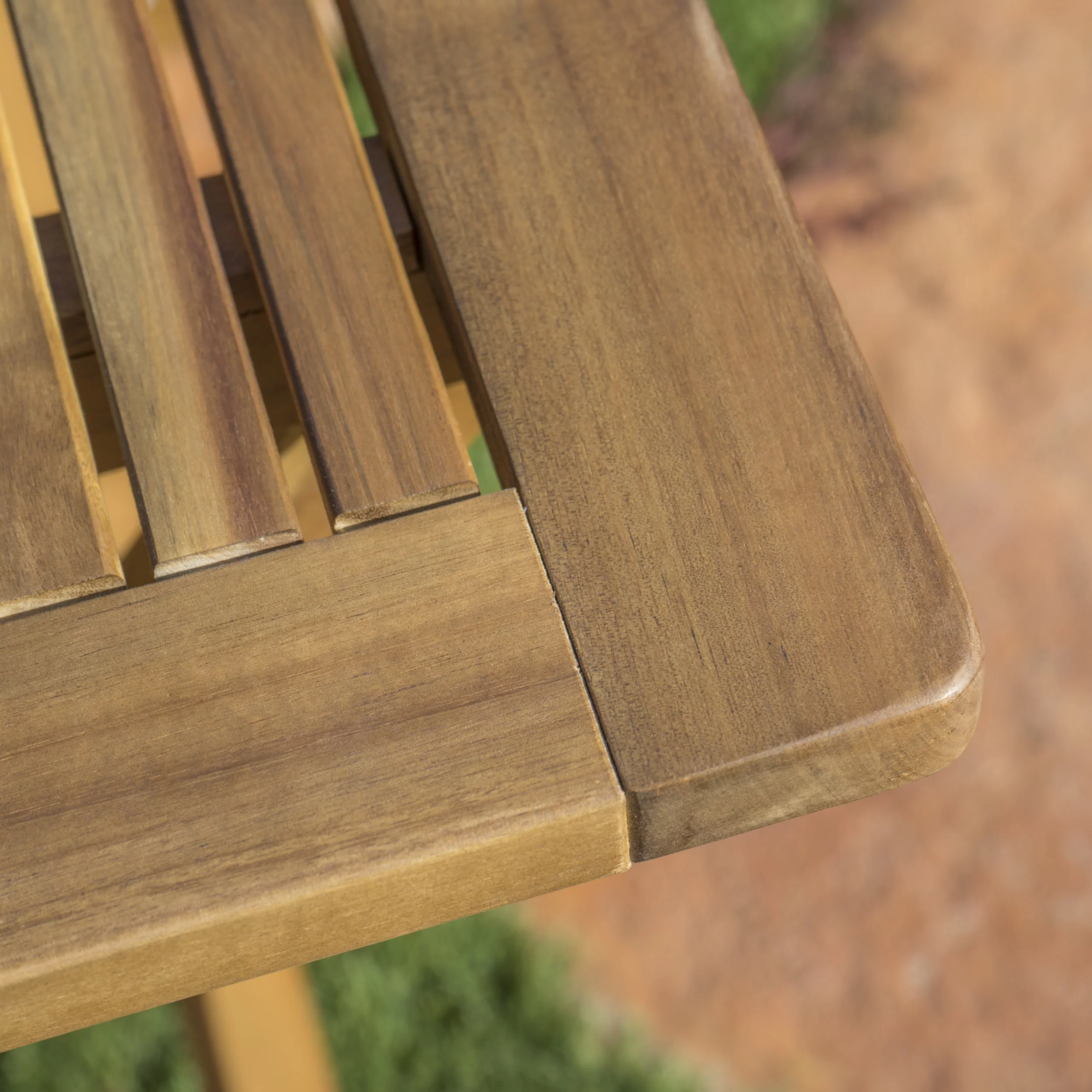 GDF Studio Rabion Outdoor Acacia Wood Folding Dining Table, Natural