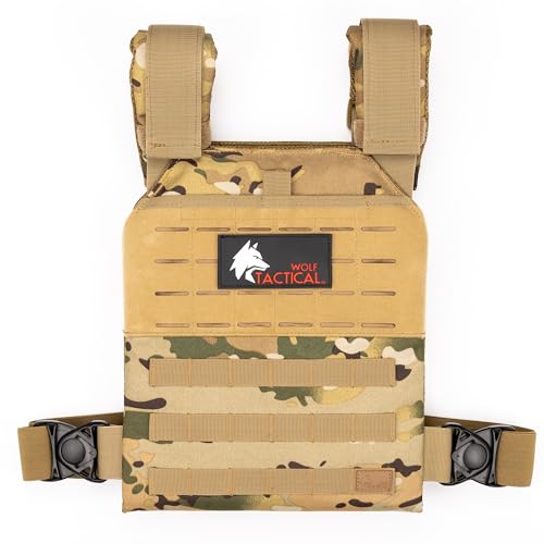 WOLF TACTICAL Simple Weighted Vest Men Womens Weighted Vest for Walking Running Training Rucking Adjustable Weight Vest