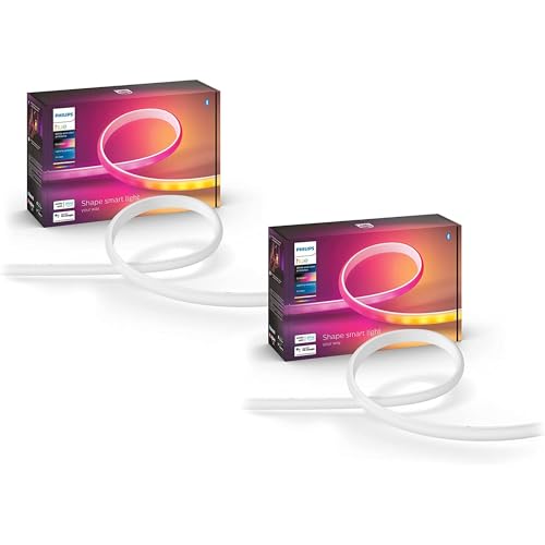 Philips Hue Indoor 6-Foot Smart LED Light Strip Base Kit with Plug - Flowing Multicolor Effect - 1 Pack - Control with Hue App
