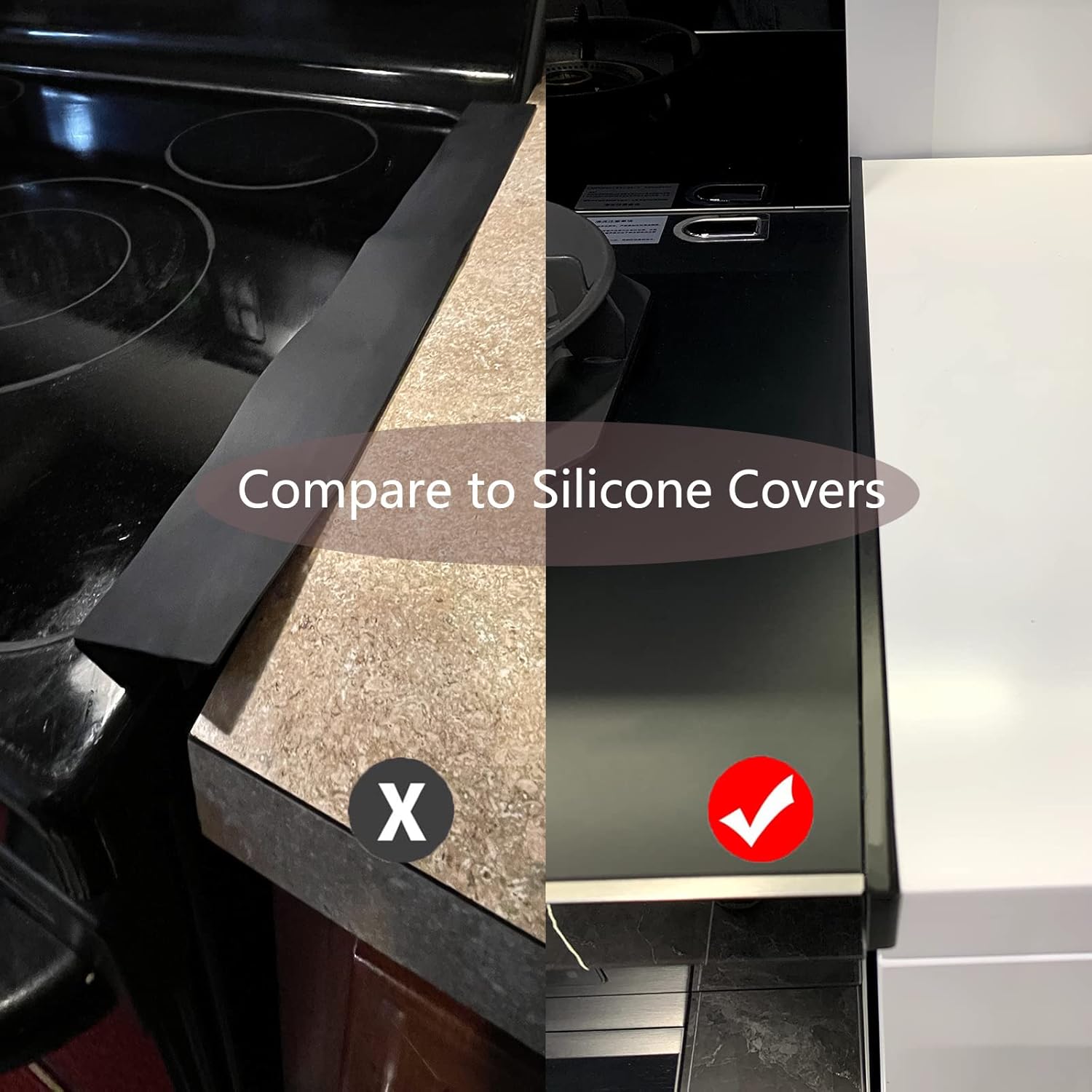 Stove Gap Covers Stainless Steel-Will Not Melt and Burn Like Silicone Covers Can,Heat Resistant and Easy to Clean,Kitchen Stove Counter Gap Cover