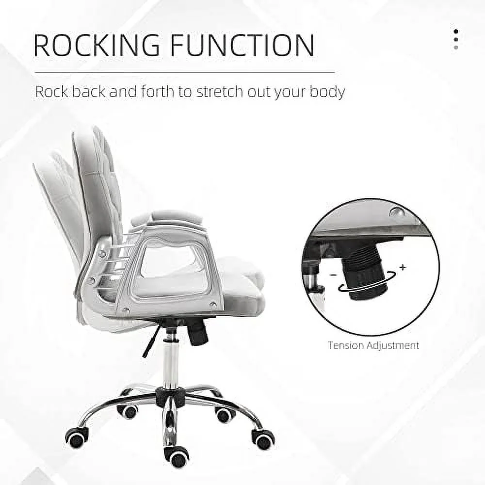 RUNFAYBIU Velvet Home Office Chair  Button Tufted Desk Chair with Padded Armrests  Adjustable Height and Swivel Wheels  Pink