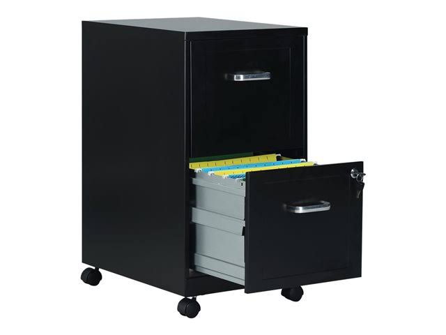 Staples 2-Drawer Vertical File Cabinet Locking Letter Black 18x22D (52145) 2806665