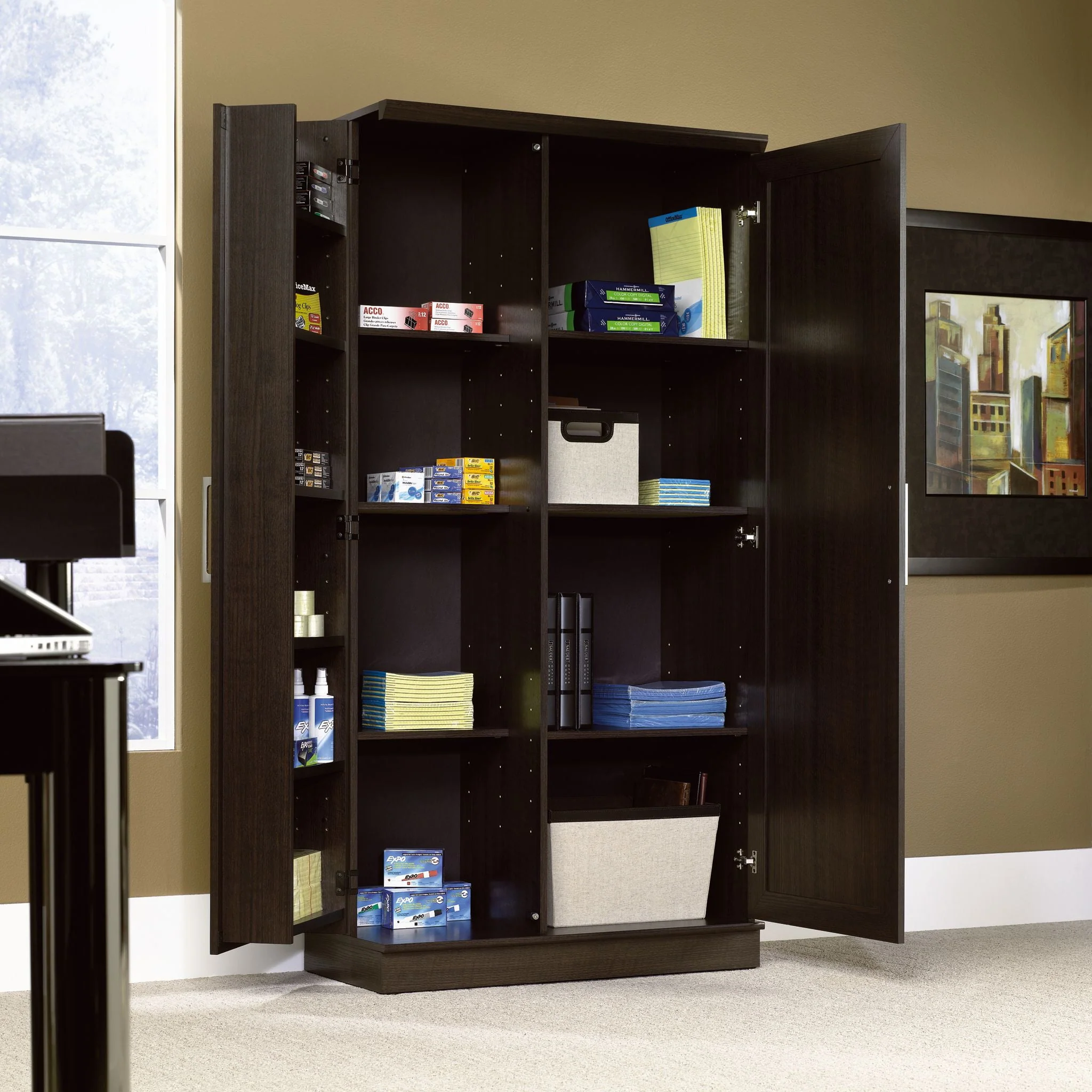 Sauder HomePlus Storage Cabinet, Soft White Finish