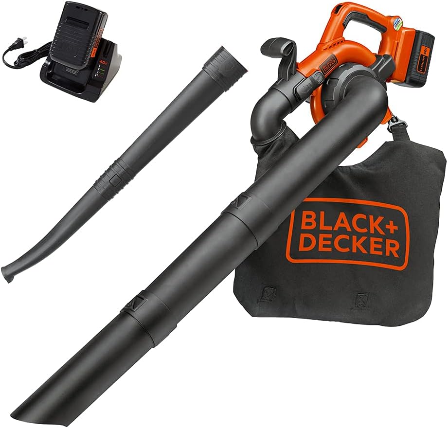 BLACK+DECKER Leaf Blower/Vacuum Kit, Cordless (LSWV36), Orange