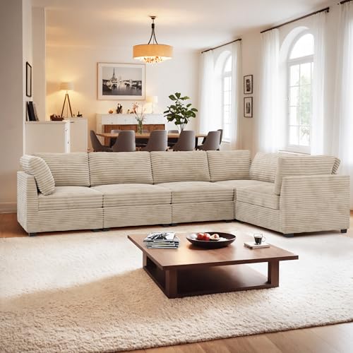 ovios 130.7" Modular Sectional Sofa Couch, U-Shaped Cloud Couches with 2 Ottomans Chaise