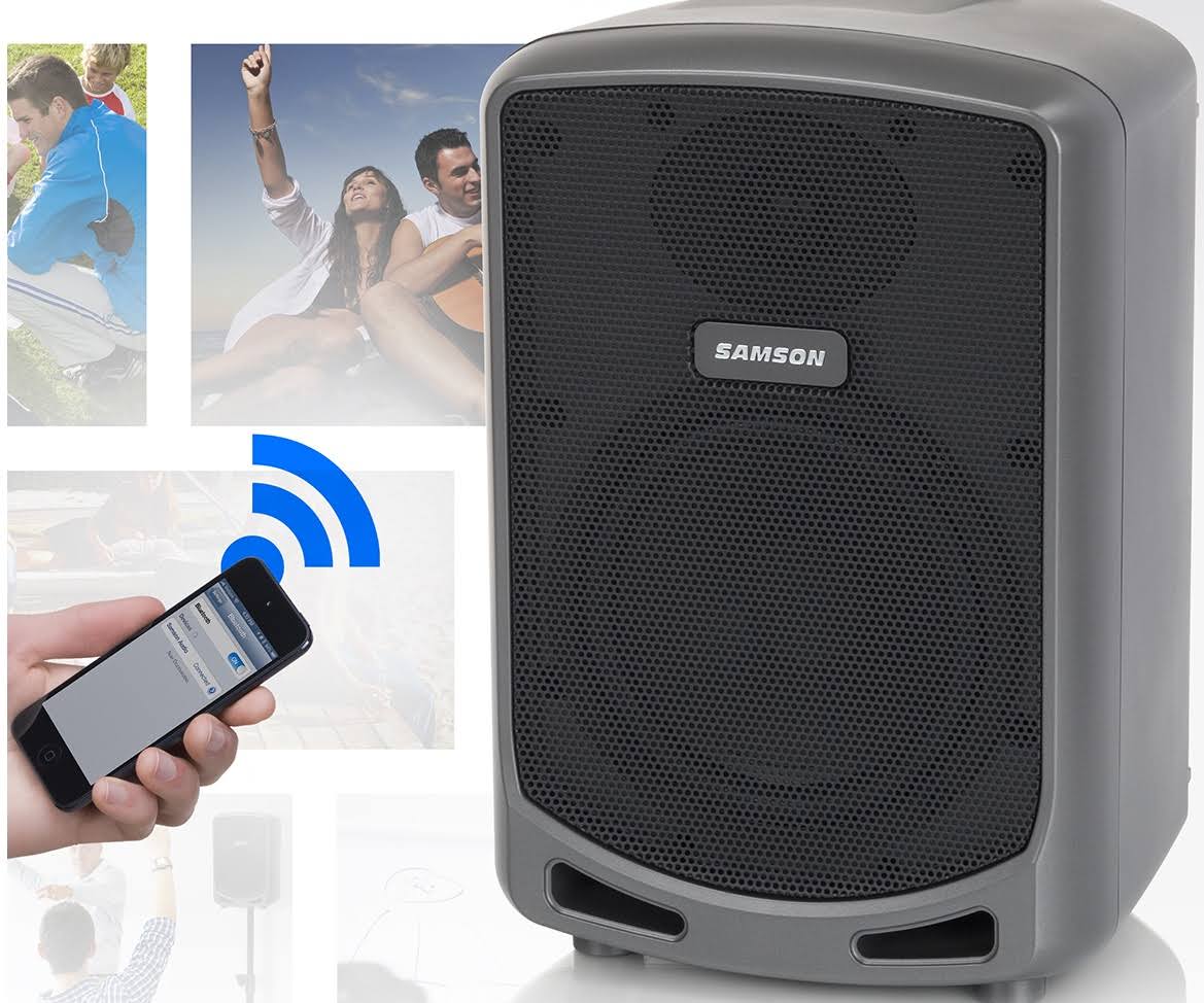 Samson SAXP360 Expedition Express Portable PA Speaker System, Black