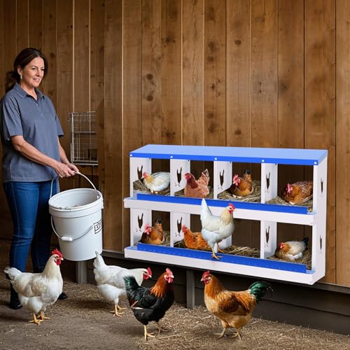 Garvee Chicken Nesting Box with Removable Tray, 8 Compartment Nesting Boxes for Chickens, Easy to Clean and Install