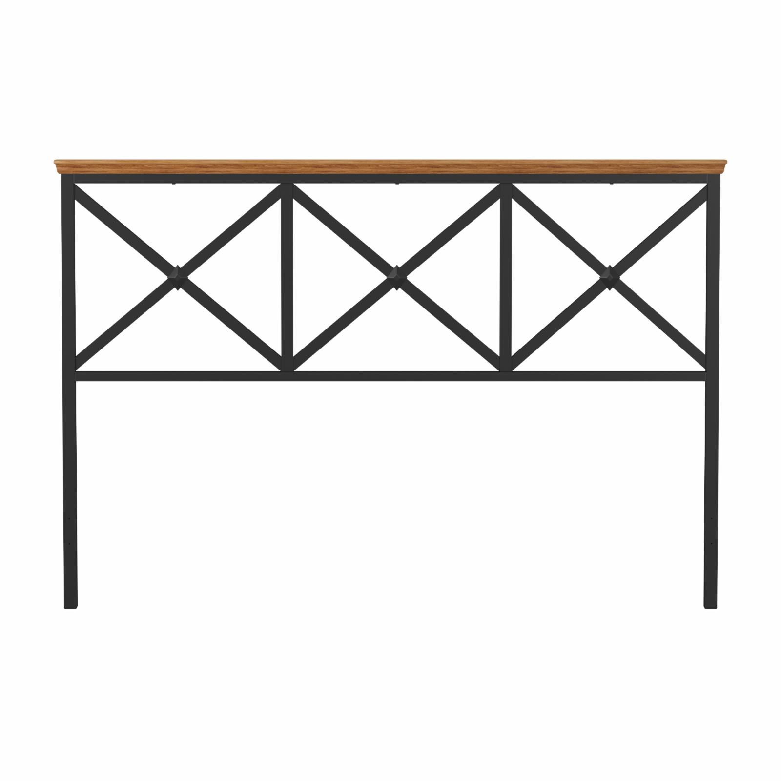 Hillsdale Ashford Mid-Century Wood/Metal Headboard for King Bed in Black/Oak