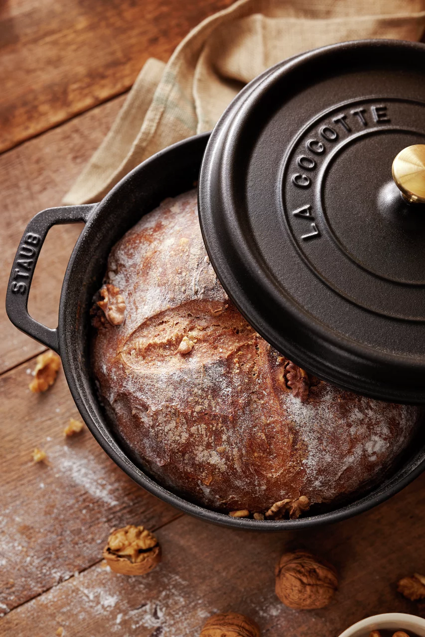 Staub Cast Iron 4-Qt Round Cocotte - Matte Black