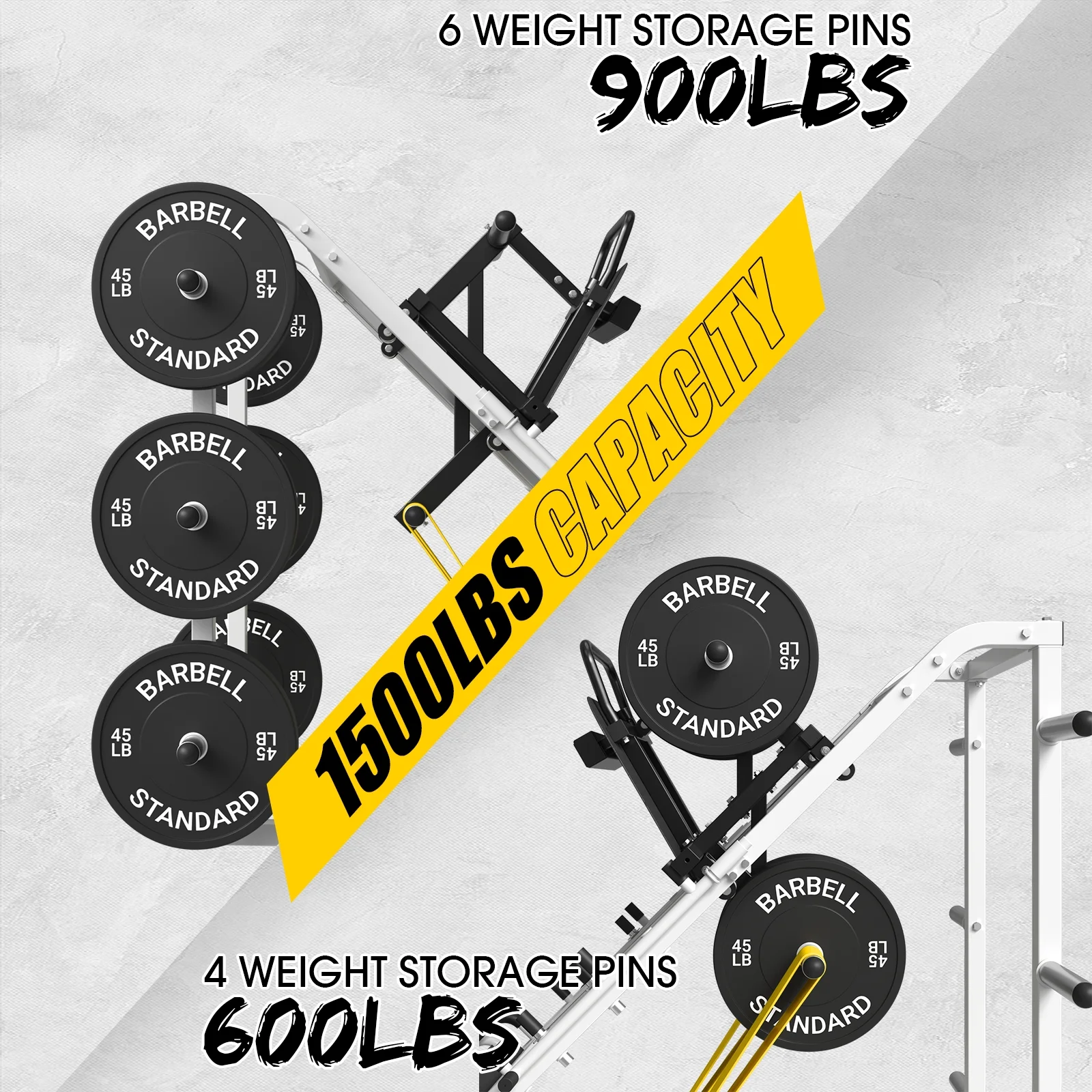 syedee Leg Press Machine with Calf Block, 1500LBS Weight Capacity Adjustable Leg Machine with Resistance Band Pegs and Plate Storages