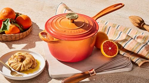 Le Creuset Enameled Cast Iron Signature Oval Dutch Oven, 15.5 qt., Flamme Doree with Crucible Knob