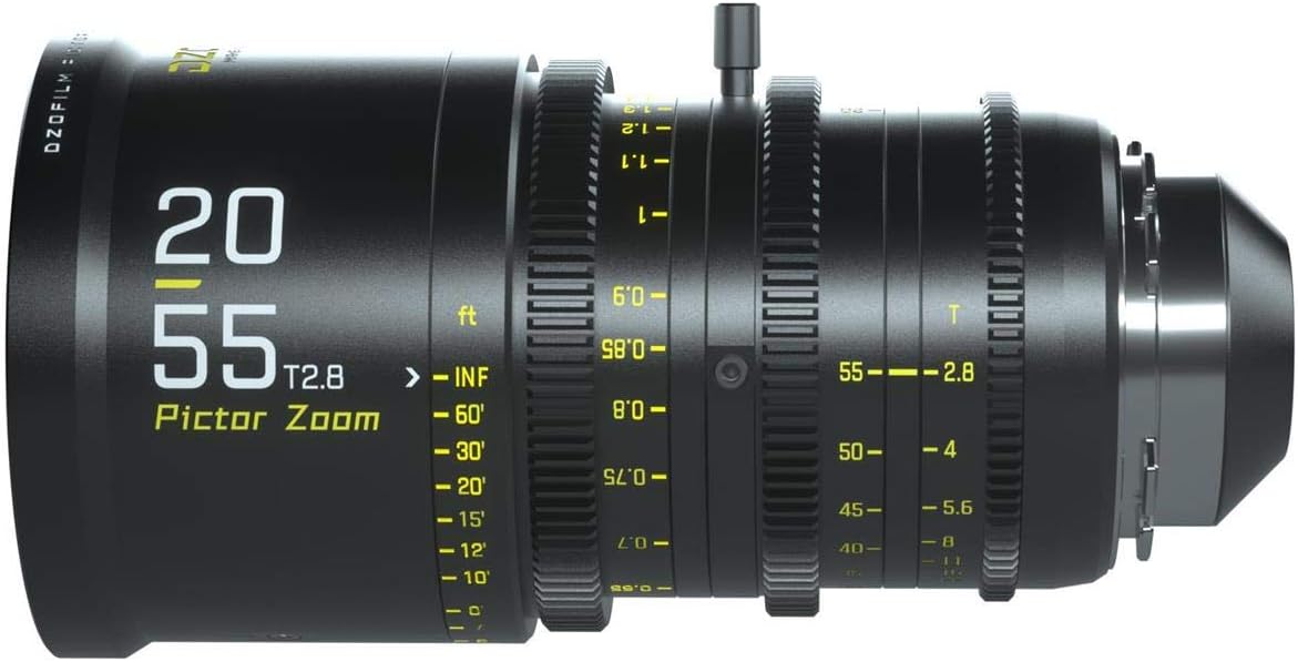 DZOFILM Pictor 20-55mm T2.8 Super35 Parfocal Zoom Cine Lens, PL Mount and EF Mount, Black