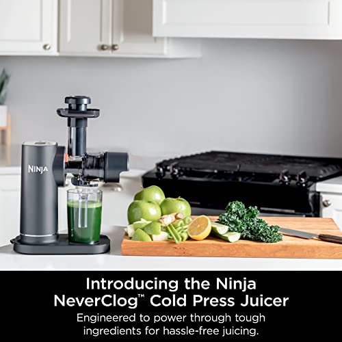 Ninja NeverClog Cold Press Juicer, Powerful Slow Juicer with Total Pulp Control, Countertop, Electric, 2 Pulp Functions, Dishwasher Safe