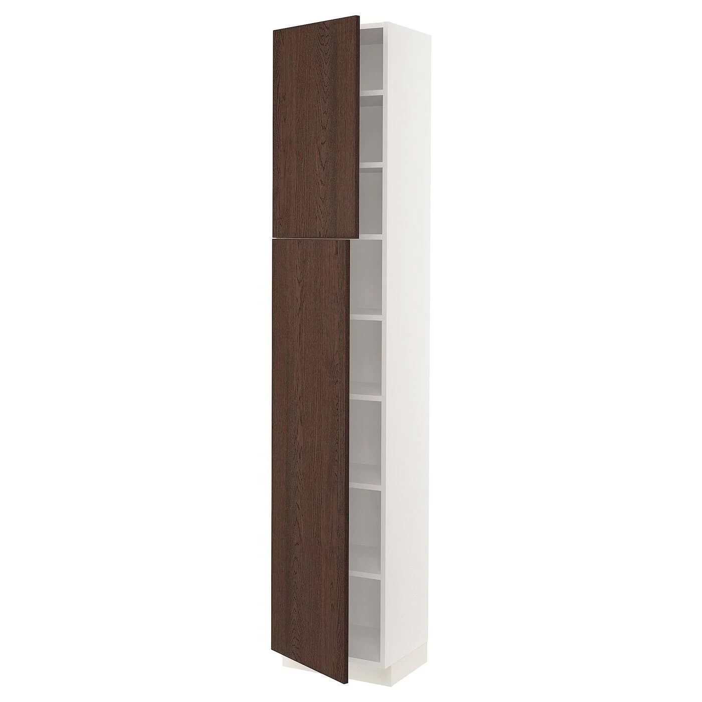 IKEA - SEKTION High Cabinet with shelves/2 Doors, white/Sinarp Brown, 18x15x90 69405423